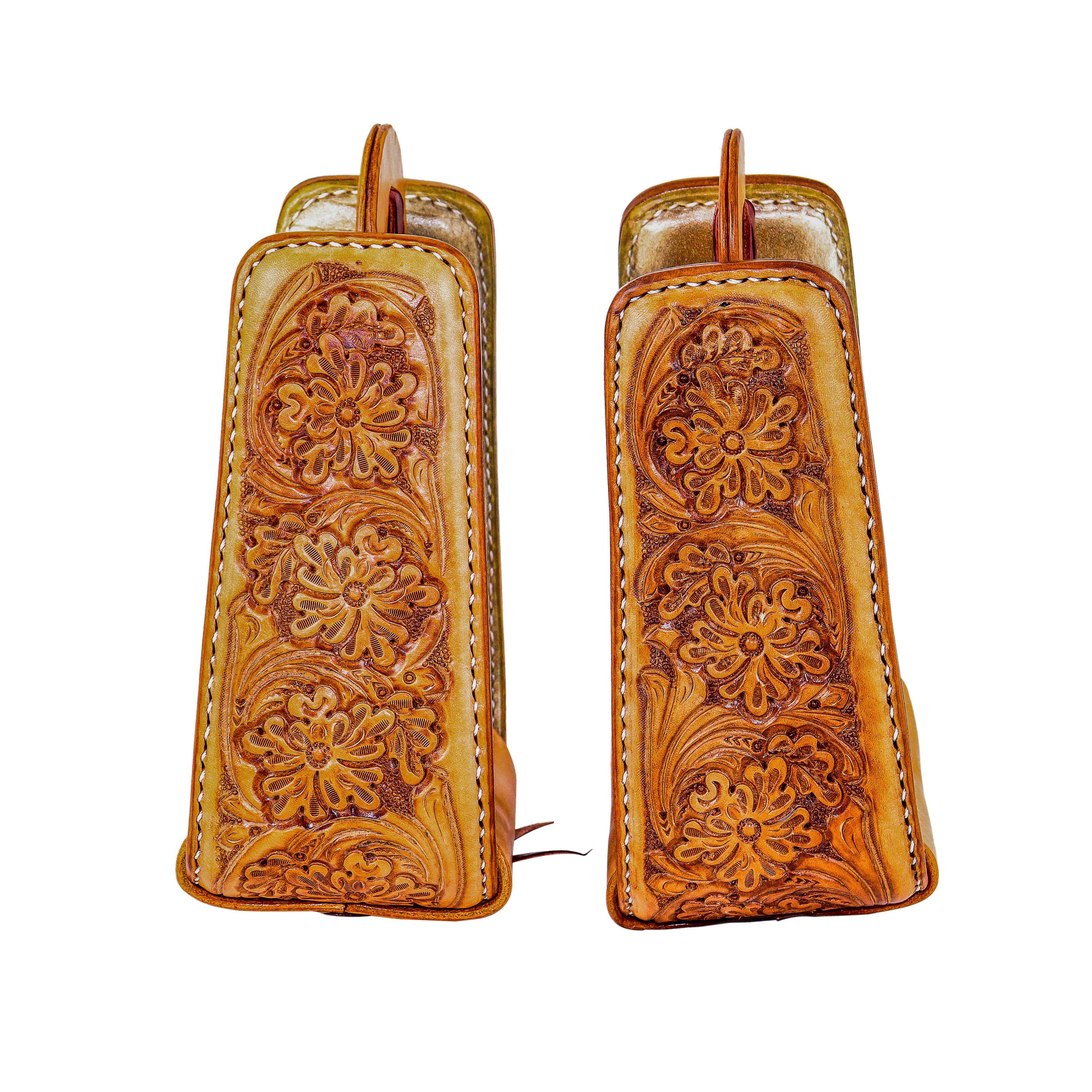 ROPER LEATHER AND RAWHIDE COVERED STIRRUPS